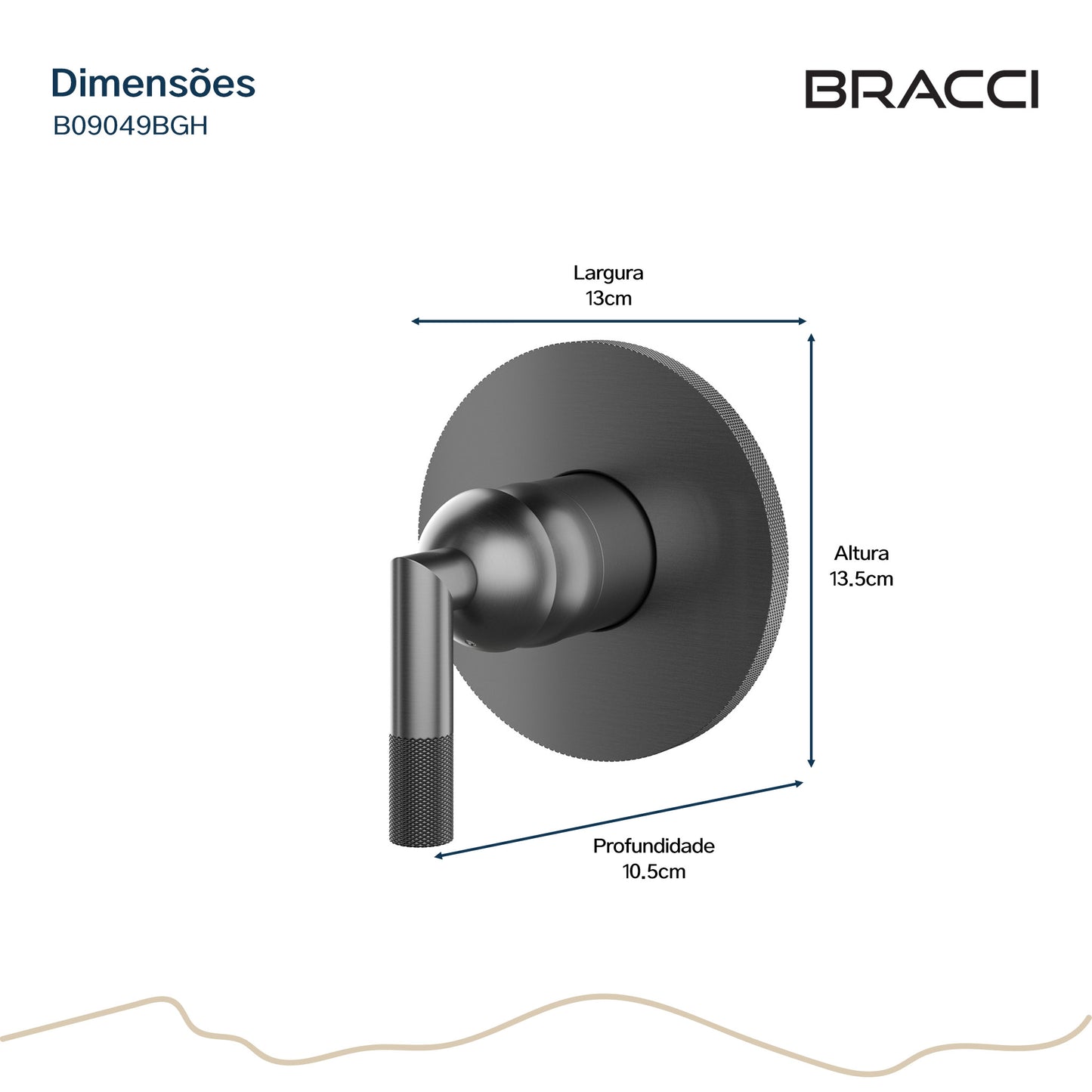ACABAMENTO MONOCOMANDO DUCHA HIGIÊNICA ARIA GRAFITE ESCOVADO