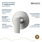 ACABAMENTO MONOCOMANDO CHUVEIRO DOCOL 3/4 AÇO ESCOVADO