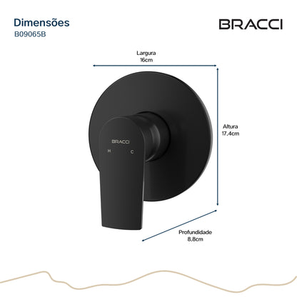 ACABAMENTO MONOCOMANDO CHUVEIRO DOCOL 3/4 PRETO