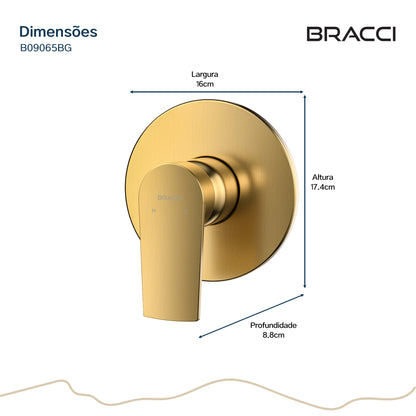 ACABAMENTO MONOCOMANDO CHUVEIRO DOCOL 3/4 DOURADO ESCOVADO