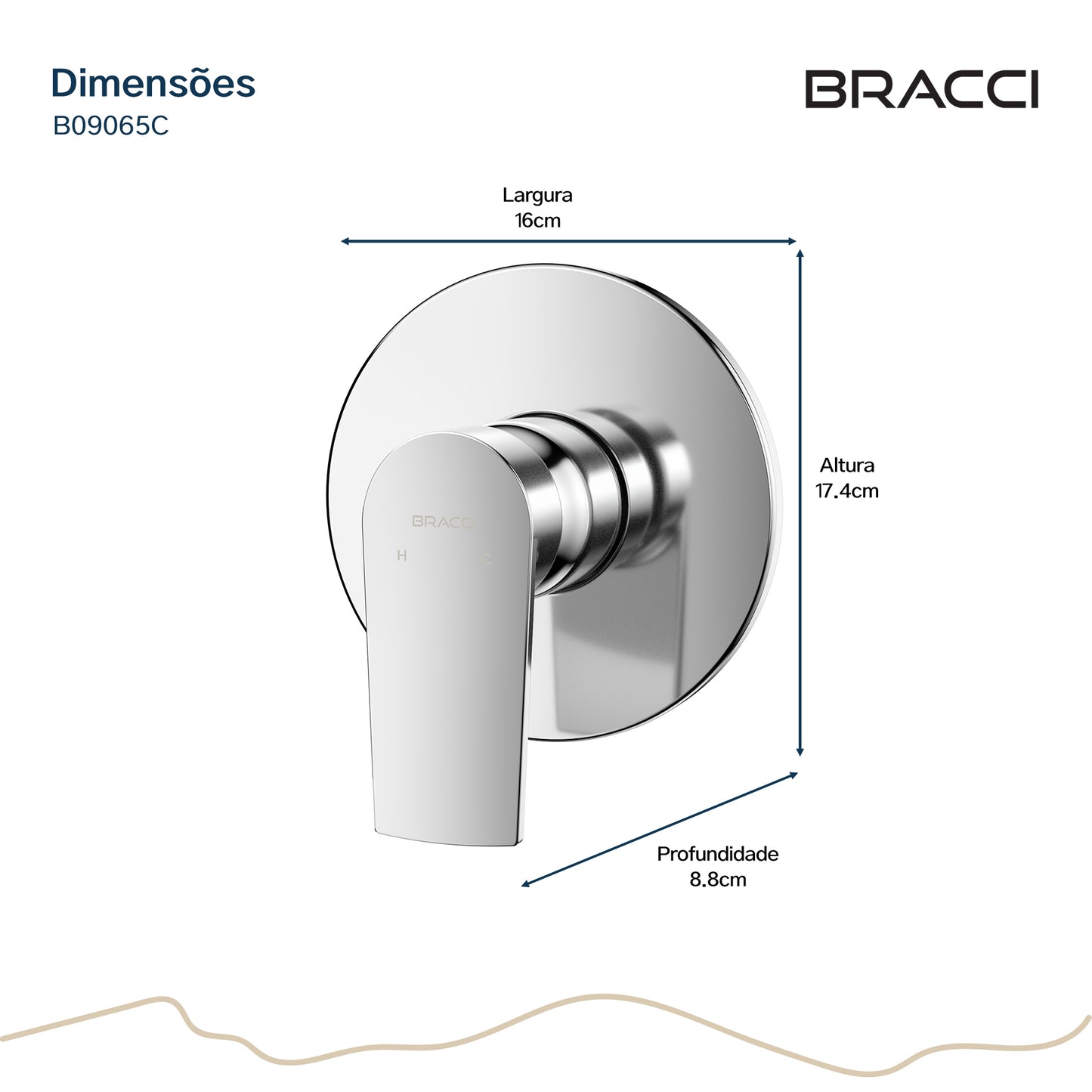 ACABAMENTO MONOCOMANDO CHUVEIRO DOCOL 3/4 CROMADO