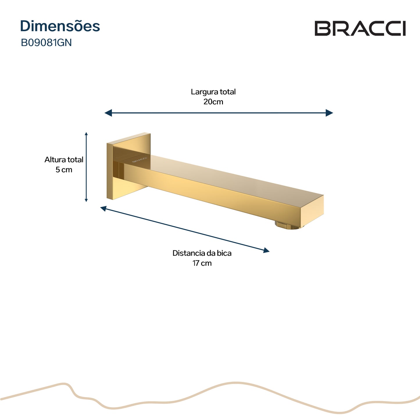 BICA PARA BANHEIRA VERCCI DOURADO NANOTECNOLOGIA