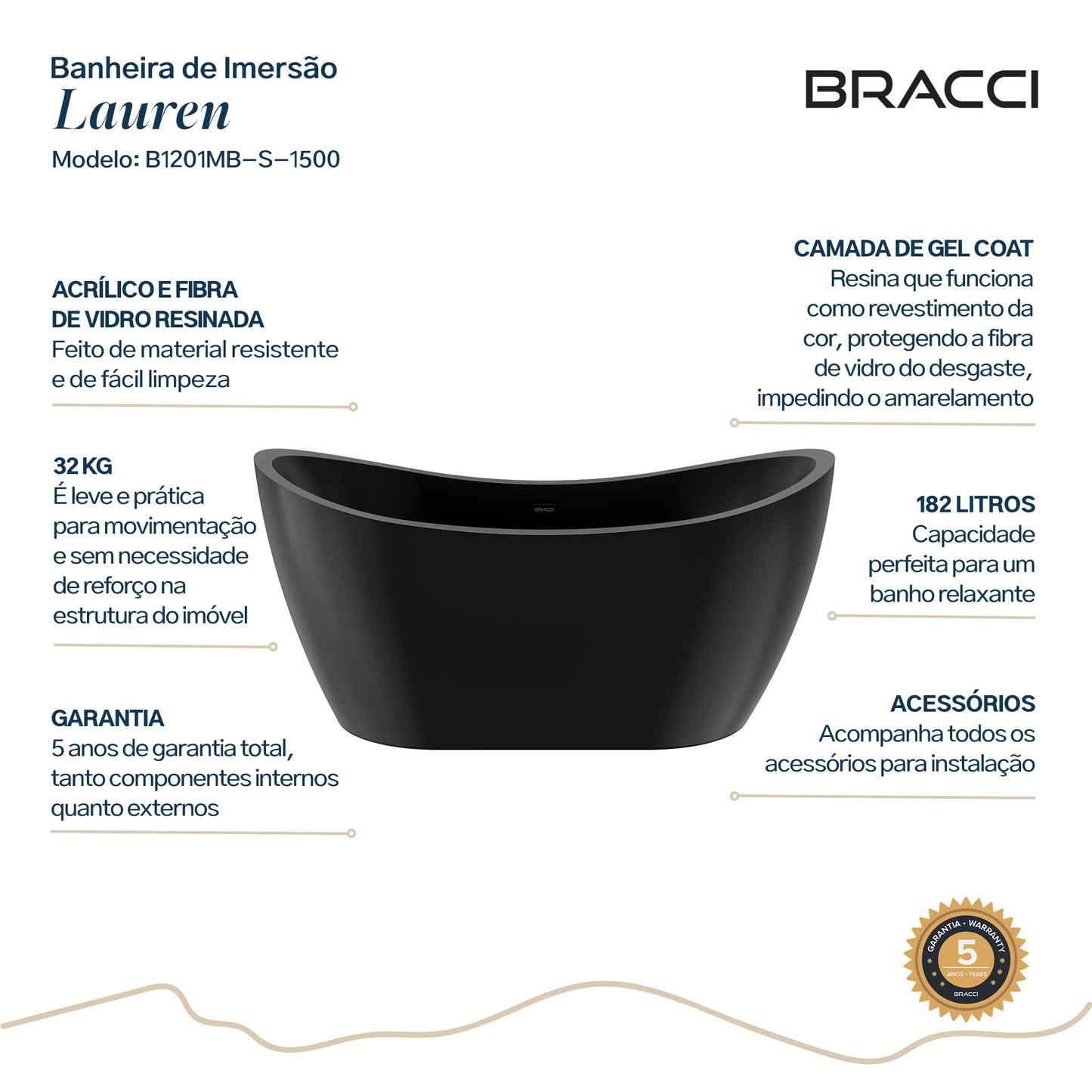 BANHEIRA DE IMERSÃO LAUREN S