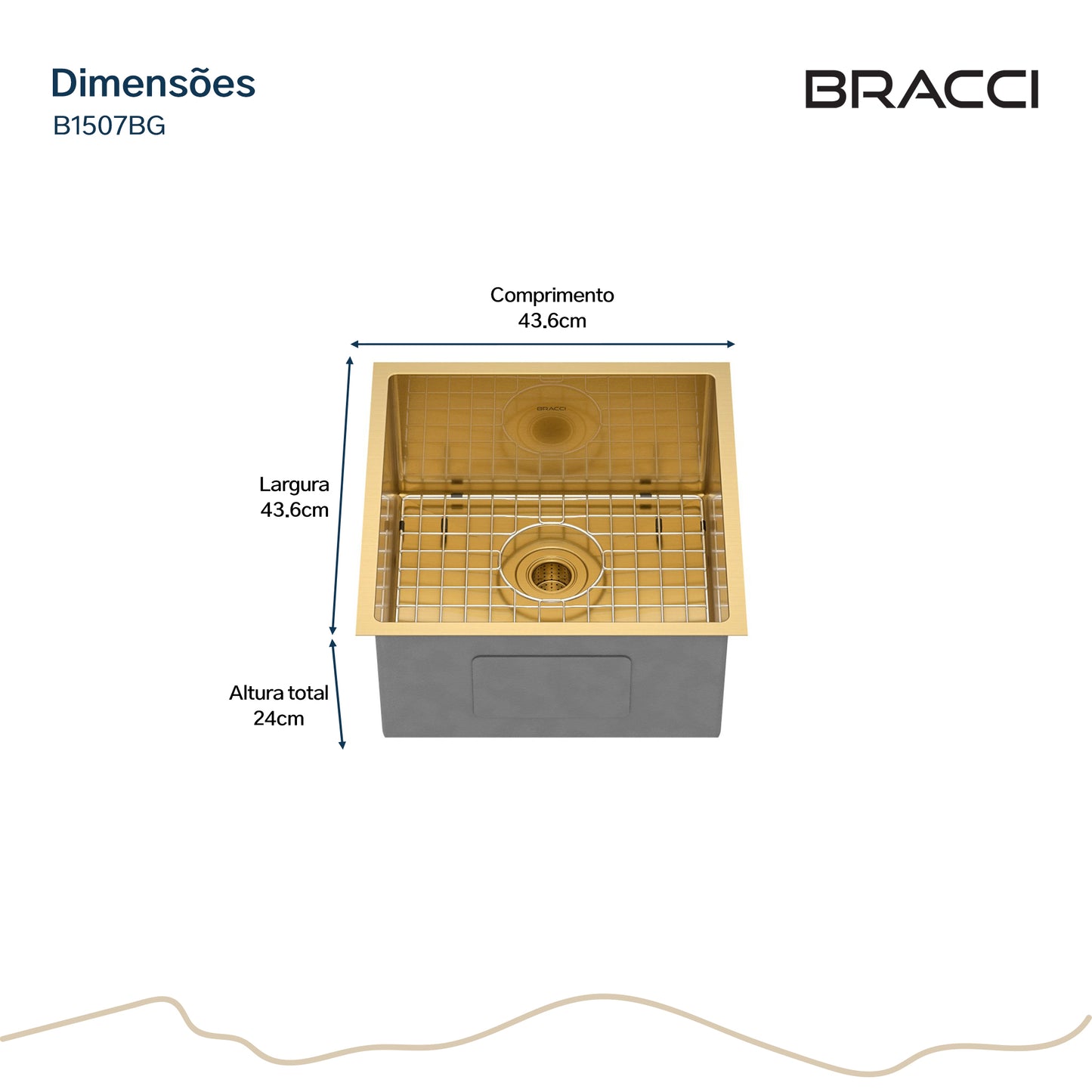 CUBA DE COZINHA 43 CM