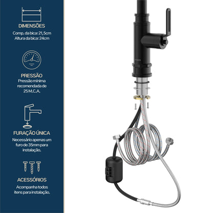 TORNEIRA MONOCOMANDO Q/F INDUSTRIAL PRETO