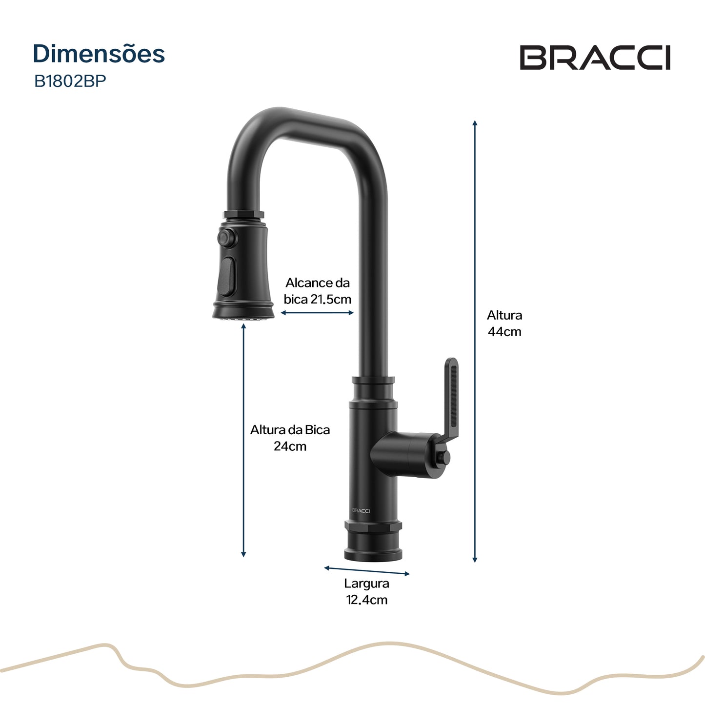 TORNEIRA MONOCOMANDO Q/F INDUSTRIAL PRETO