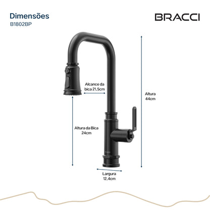 TORNEIRA MONOCOMANDO Q/F INDUSTRIAL PRETO
