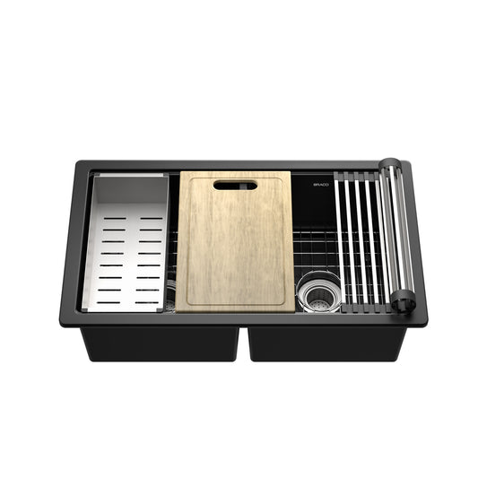 CUBA DE COZINHA DUPLA QUARTZO  79CM