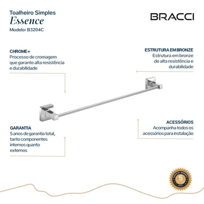 TOALHEIRO SIMPLES ESSENCE CROMADO