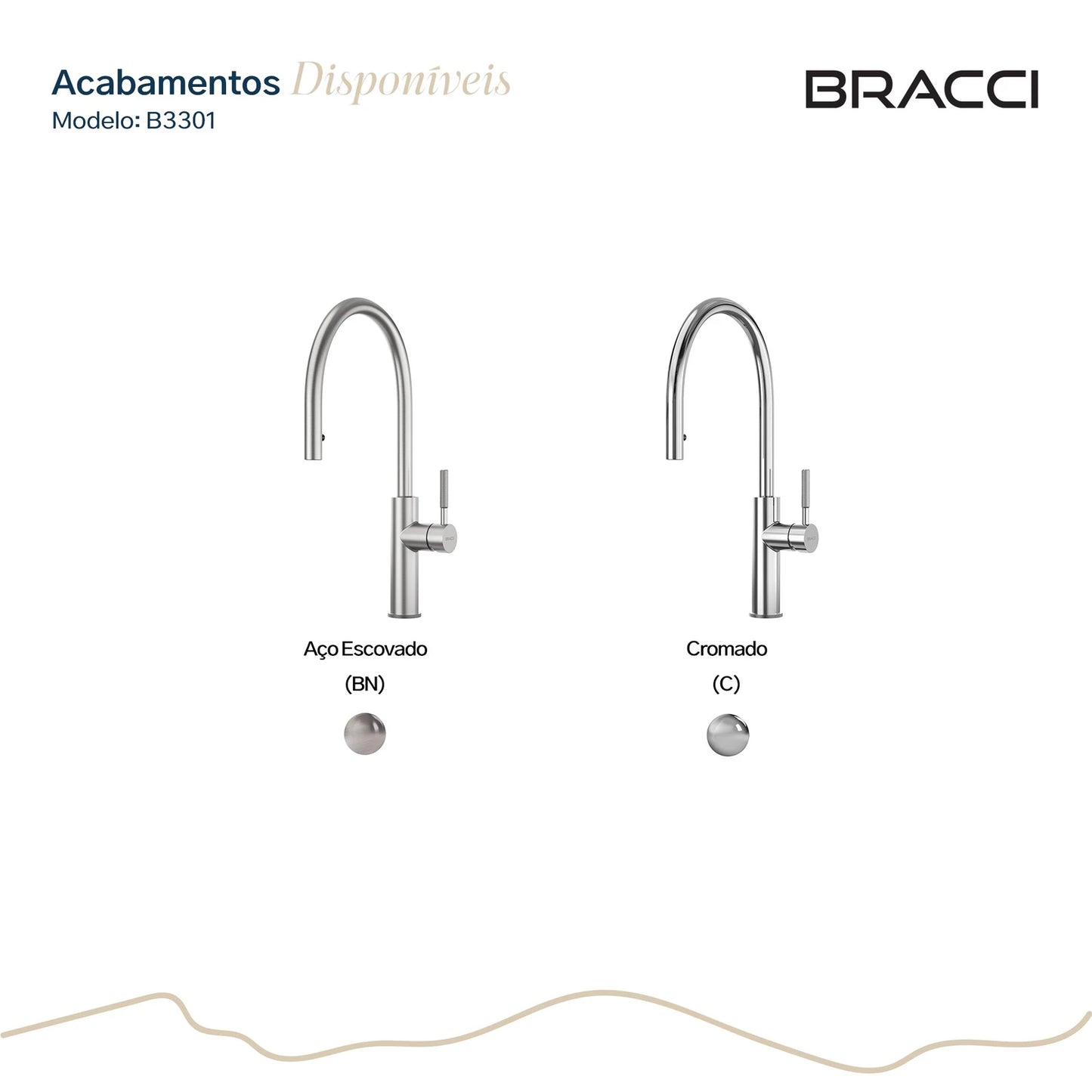 TORNEIRA MONOCOMANDO Q/F ST LOUISE PLUS AÇO ESCOVADO