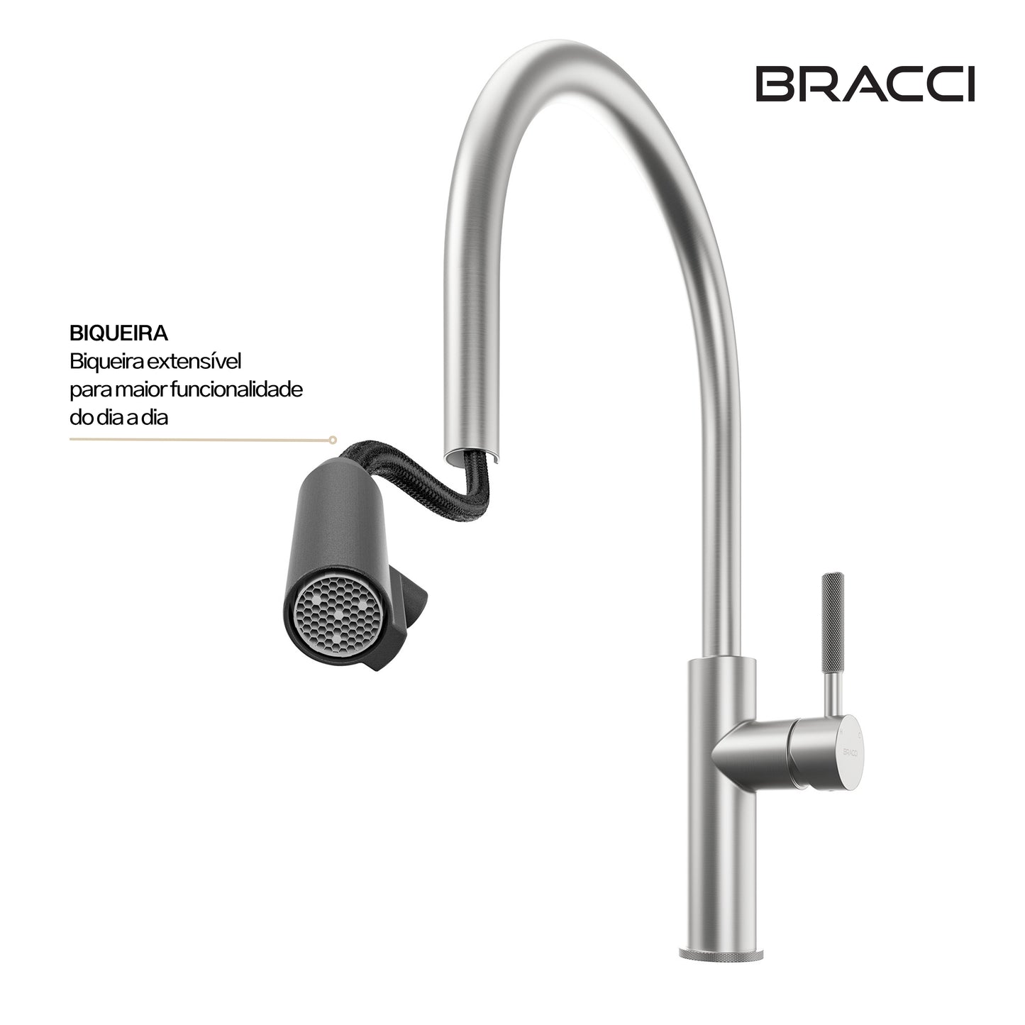 TORNEIRA MONOCOMANDO Q/F ST LOUISE PLUS AÇO ESCOVADO