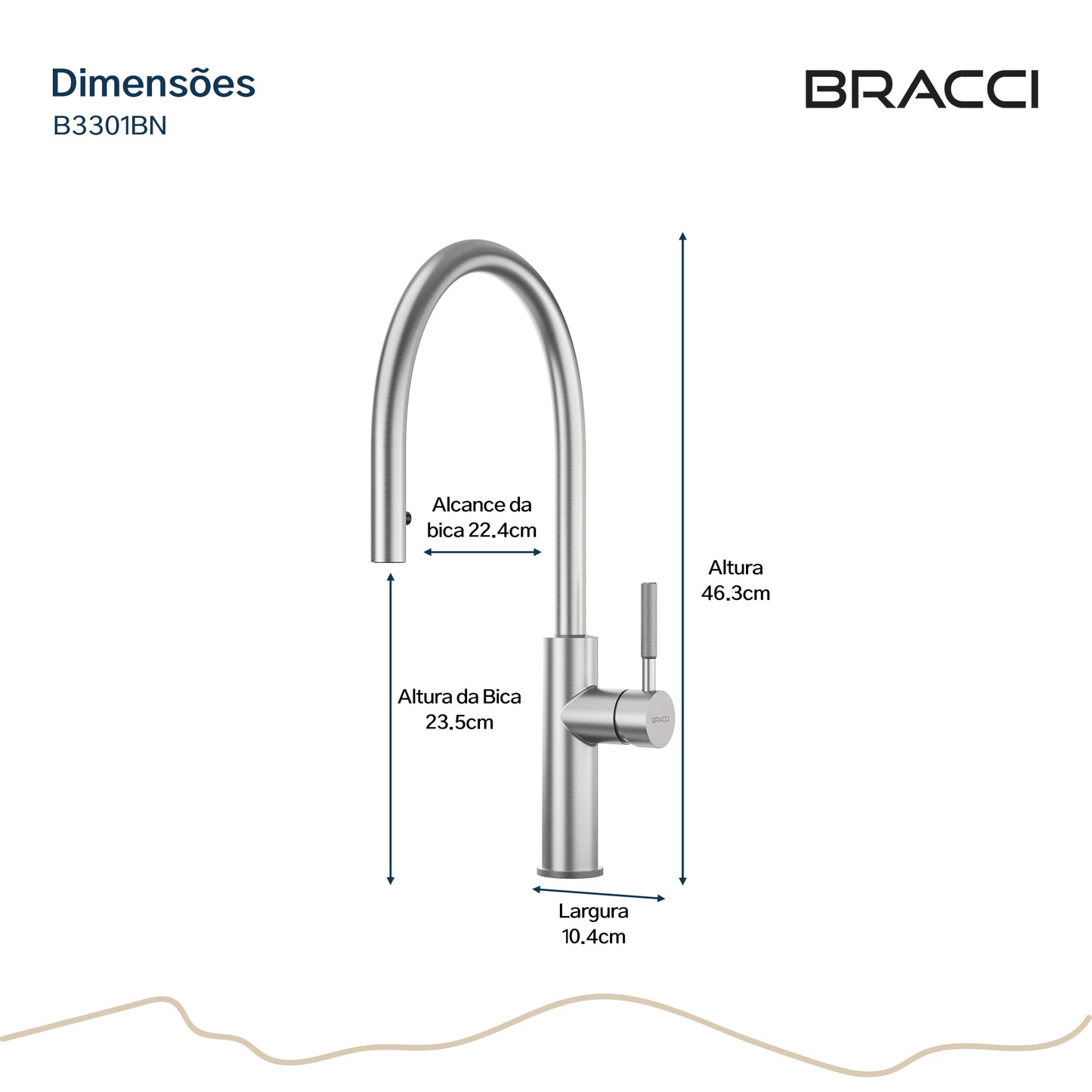 TORNEIRA MONOCOMANDO Q/F ST LOUISE PLUS AÇO ESCOVADO