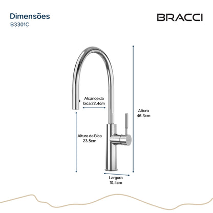 TORNEIRA MONOCOMANDO Q/F ST LOUISE PLUS CROMADO