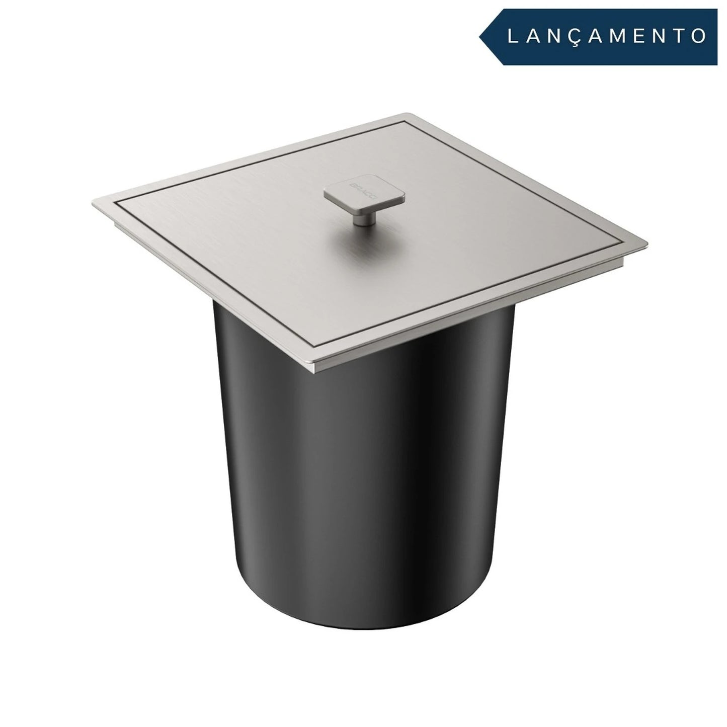 LIXEIRA DE BANCADA DE EMBUTIR AÇO ESCOVADO