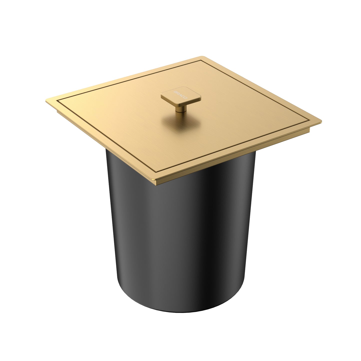 LIXEIRA DE BANCADA DE EMBUTIR DOURADO ESCOVADO