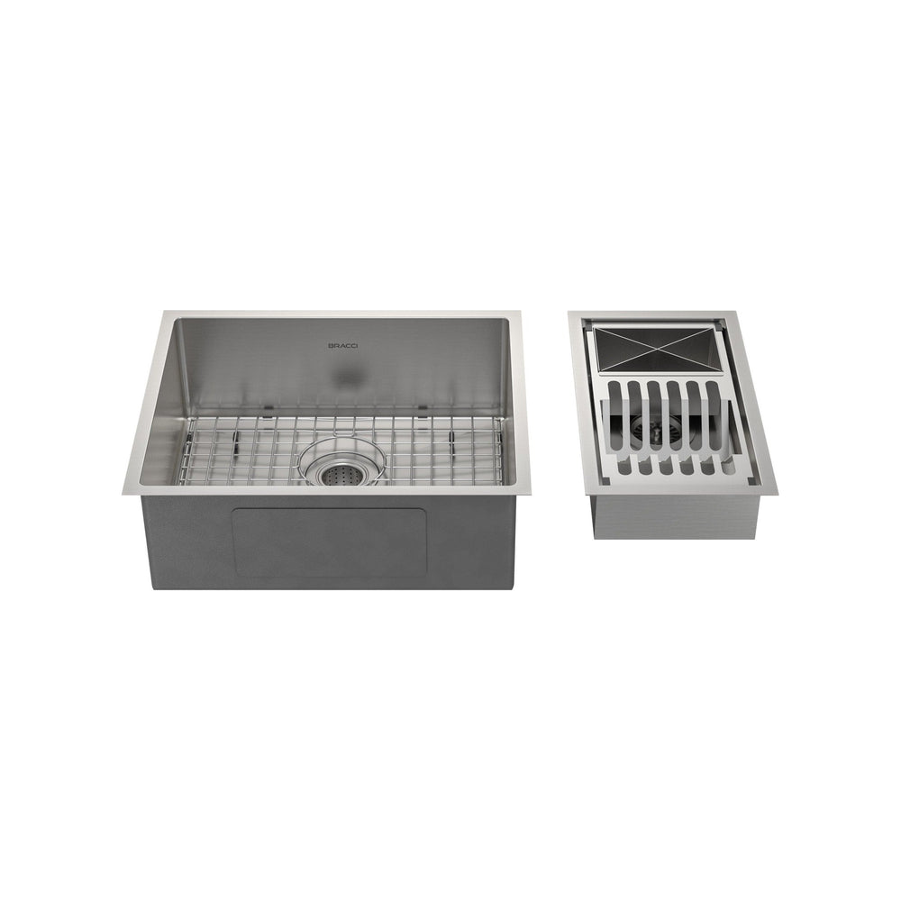 KIT CUBA DE COZINHA 54 CM + CALHA ORGANIZADORA AÇO ESCOVADO