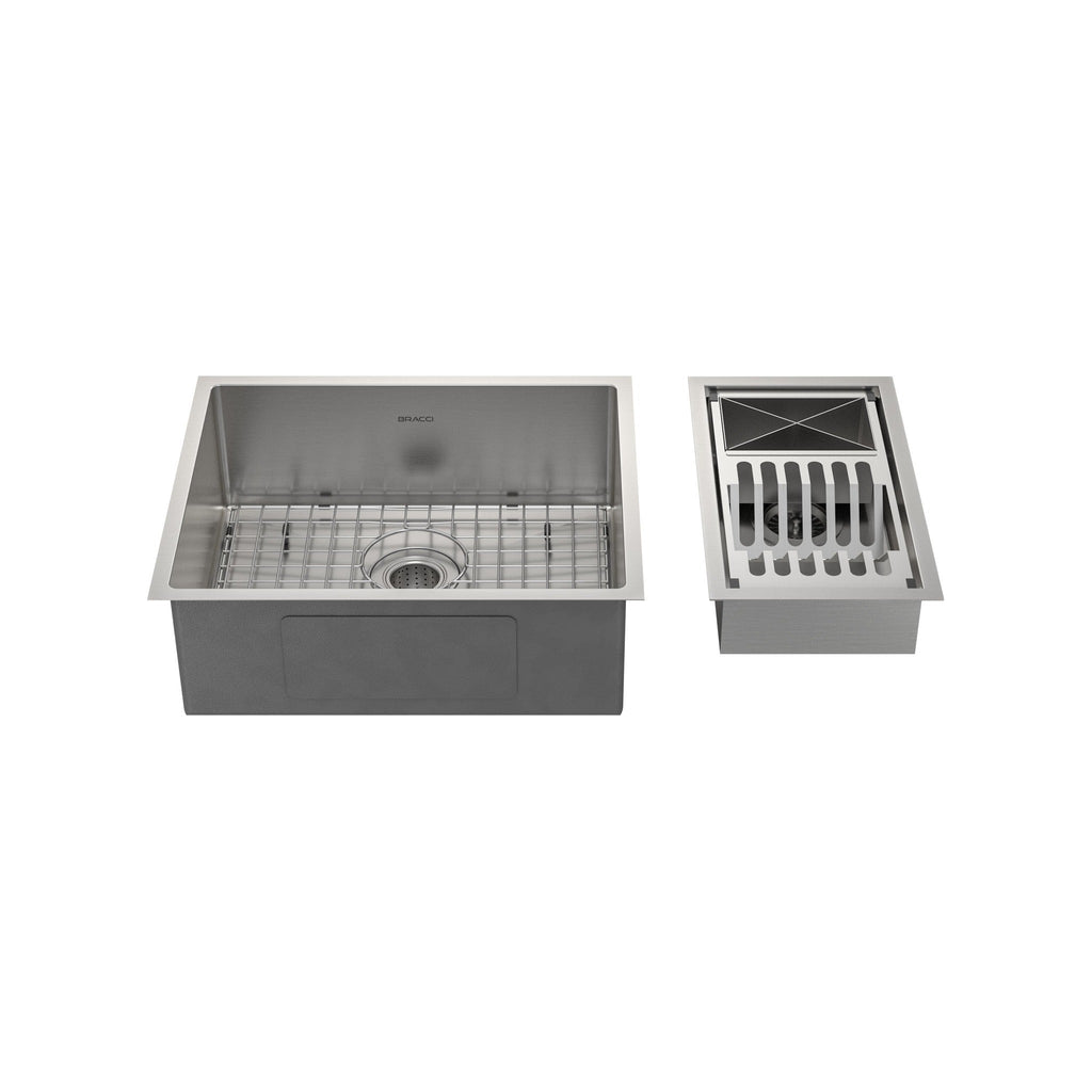 KIT CUBA DE COZINHA 54 CM + CALHA ORGANIZADORA AÇO ESCOVADO