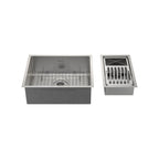 KIT CUBA DE COZINHA 54 CM + CALHA ORGANIZADORA AÇO ESCOVADO