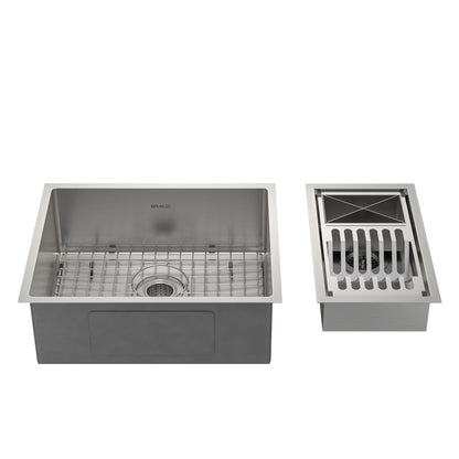 KIT CUBA DE COZINHA 54 CM + CALHA ORGANIZADORA AÇO ESCOVADO