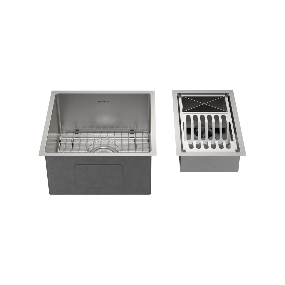 KIT CUBA DE COZINHA 43 CM + CALHA ORGANIZADORA AÇO ESCOVADO