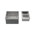KIT CUBA DE COZINHA 43 CM + CALHA ORGANIZADORA AÇO ESCOVADO