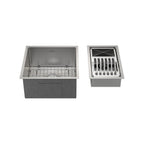 KIT CUBA DE COZINHA 43 CM + CALHA ORGANIZADORA AÇO ESCOVADO