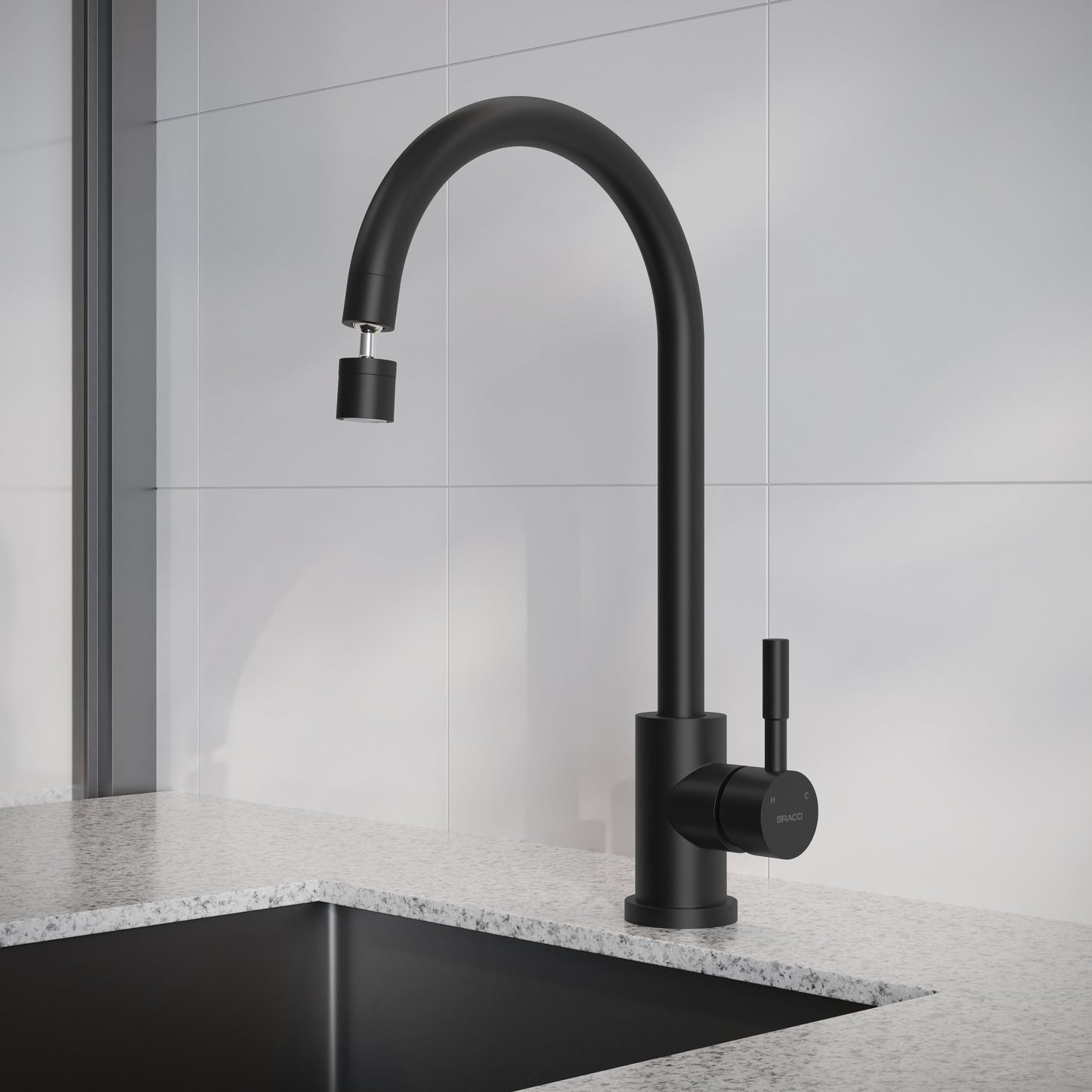 TORNEIRA MONOCOMANDO Q/F ST LOUISE BASIC PRETO PVD