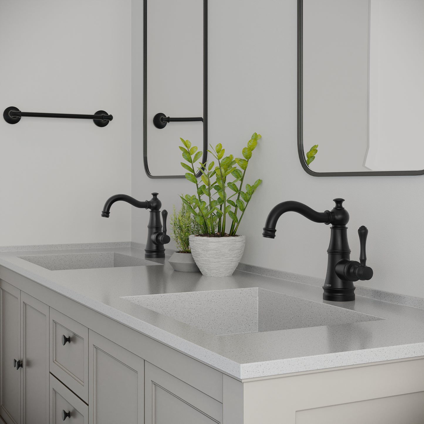 TORNEIRA MONOCOMANDO Q/F ST CLAIRE  PRETO PVD