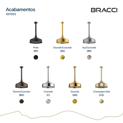 CHUVEIRO DE TETO AÇO ESCOVADO
