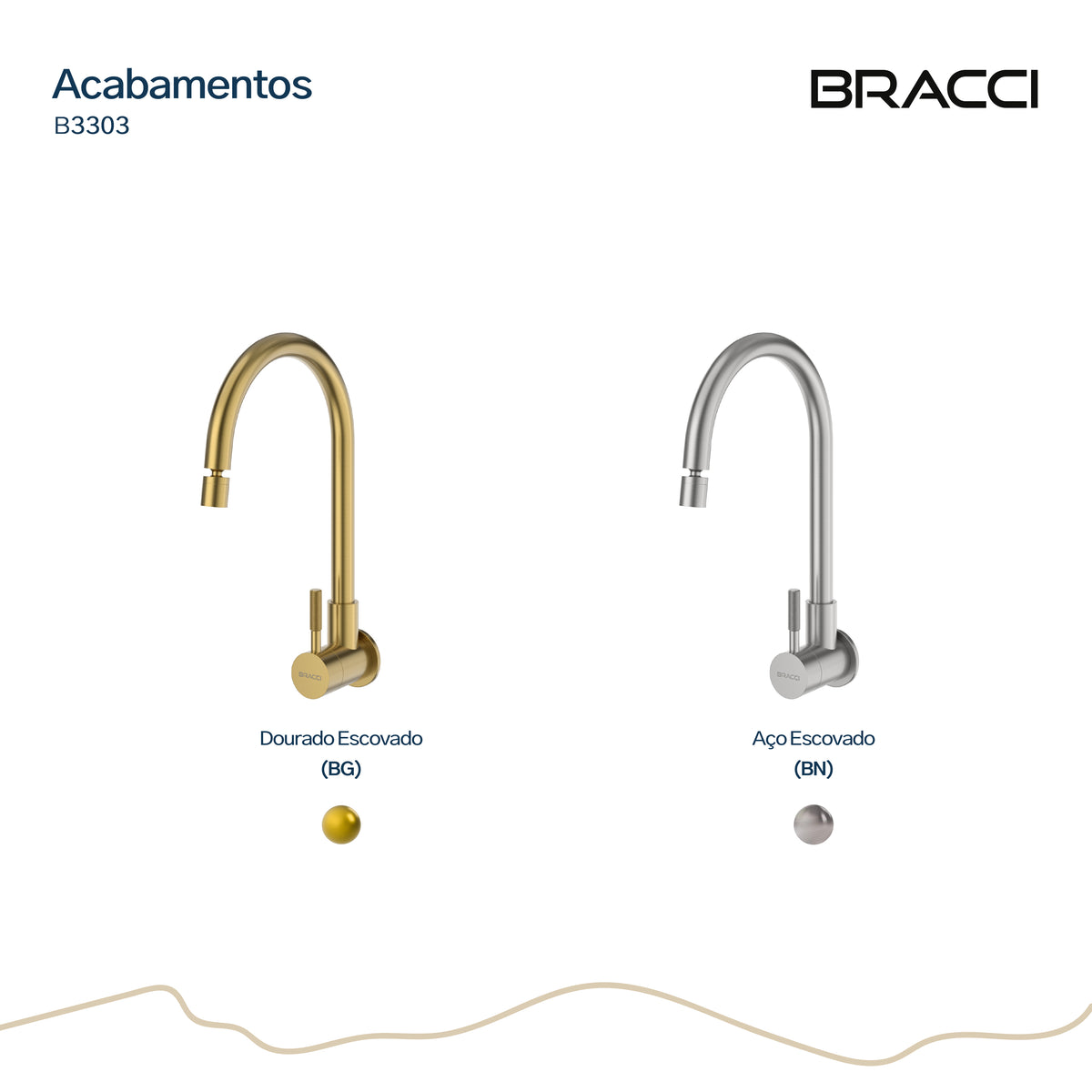 Torneira Parede Água Fria St Louise Basic Aço Escovado