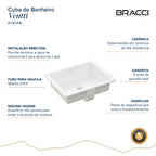 CUBA VENTTI DE EMBUTIR 50CM BRANCO BRILHO
