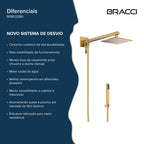 CHUVEIRO COM DESVIADOR DOURADO ESCOVADO VENZA