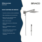 CHUVEIRO COM DESVIADOR AÇO ESCOVADO VENZA