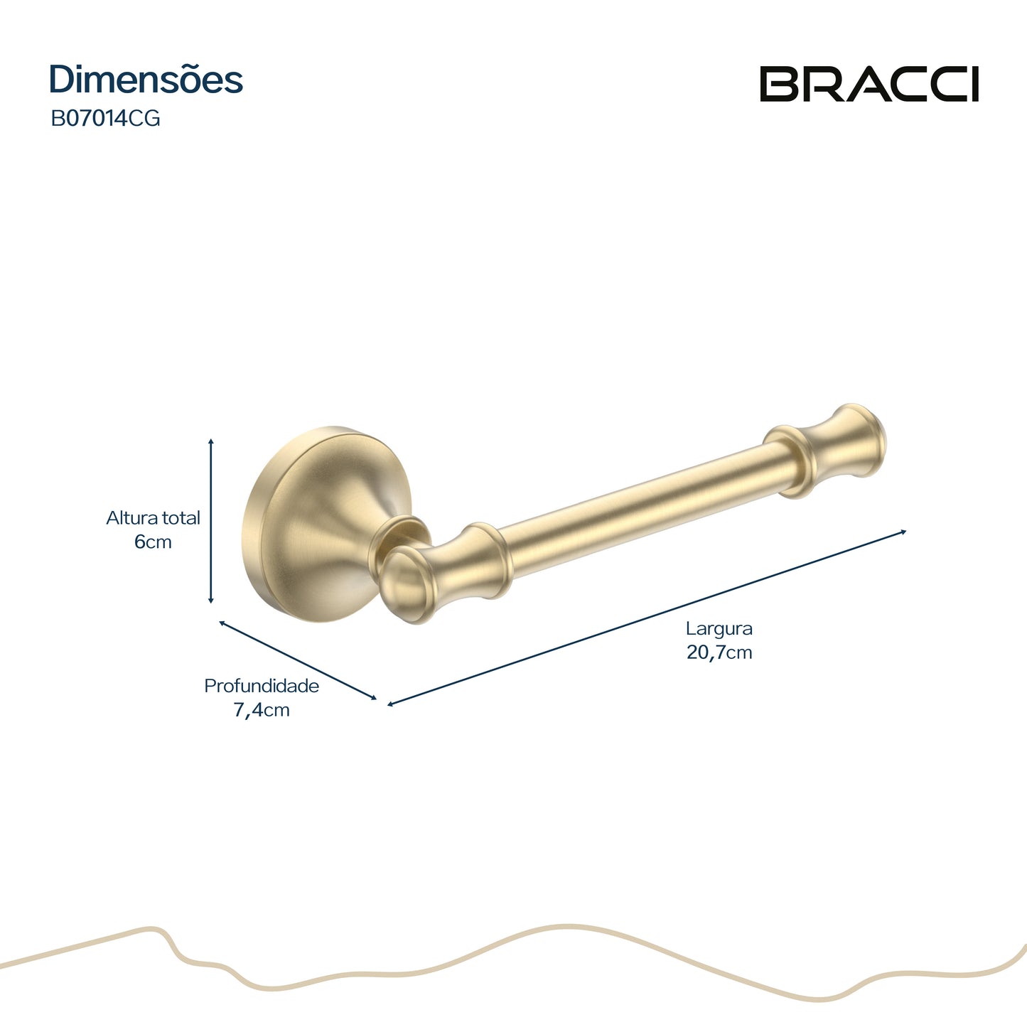 PORTA PAPEL HIGIENICO ST CLAIRE CHAMPAGNE GOLD