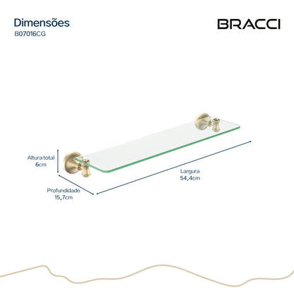 PRATELEIRA VIDRO CHAMPAGNE GOLD