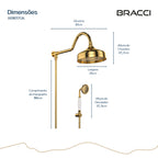 CHUVEIRO COM DESVIADOR DOURADO NANOTECNOLOGIA ST CLAIRE