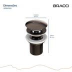 VÁLVULA DE ESCOAMENTO BRONZE ESCOVADO COM LADRÃO