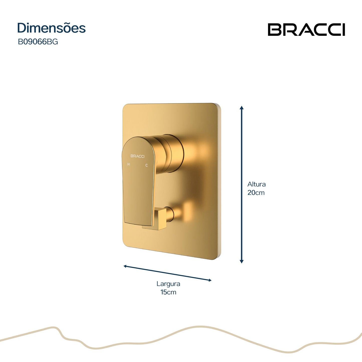 ACABAMENTO MONOCOMANDO CHUVEIRO COM DESVIADOR DOURADO ESCOVADO