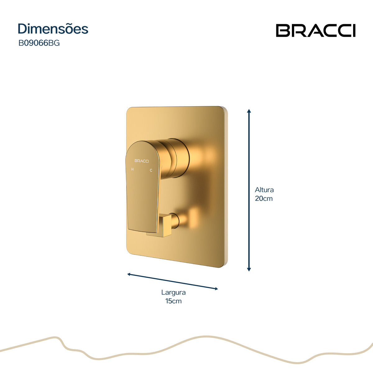 ACABAMENTO MONOCOMANDO CHUVEIRO COM DESVIADOR DOURADO ESCOVADO