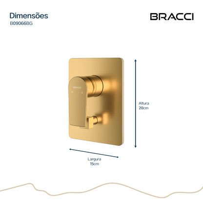 ACABAMENTO MONOCOMANDO CHUVEIRO COM DESVIADOR DOURADO ESCOVADO