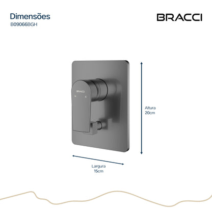 ACABAMENTO MONOCOMANDO CHUVEIRO COM DESVIADOR GRAFITE ESCOVADO