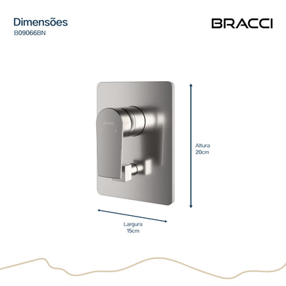 ACABAMENTO MONOCOMANDO CHUVEIRO COM DESVIADOR ACO ESCOVADO