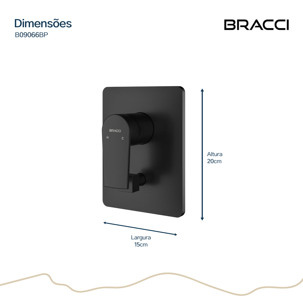 ACABAMENTO MONOCOMANDO CHUVEIRO COM DESVIADOR PRETO PVD
