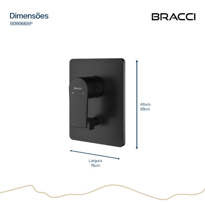 ACABAMENTO MONOCOMANDO CHUVEIRO COM DESVIADOR PRETO PVD