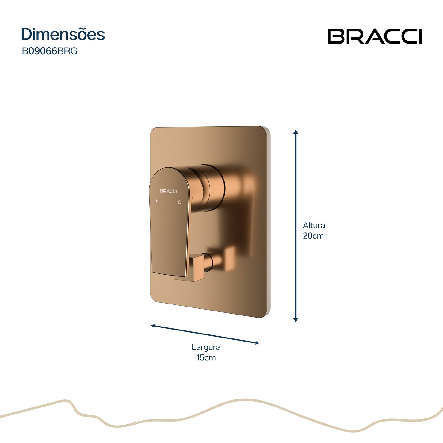 ACABAMENTO MONOCOMANDO CHUVEIRO COM DESVIADOR ROSE ESCOVADO