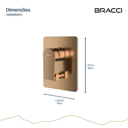 ACABAMENTO MONOCOMANDO CHUVEIRO COM DESVIADOR ROSE ESCOVADO