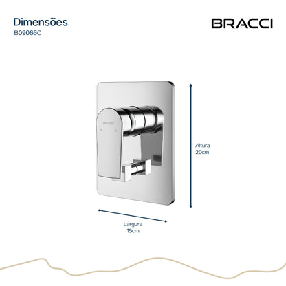ACABAMENTO MONOCOMANDO CHUVEIRO COM DESVIADOR CROMADO