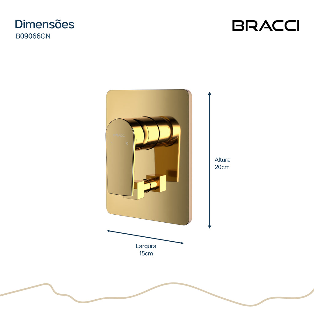 ACABAMENTO MONOCOMANDO CHUVEIRO COM DESVIADOR DOURADO NANOTECNOLOGIA