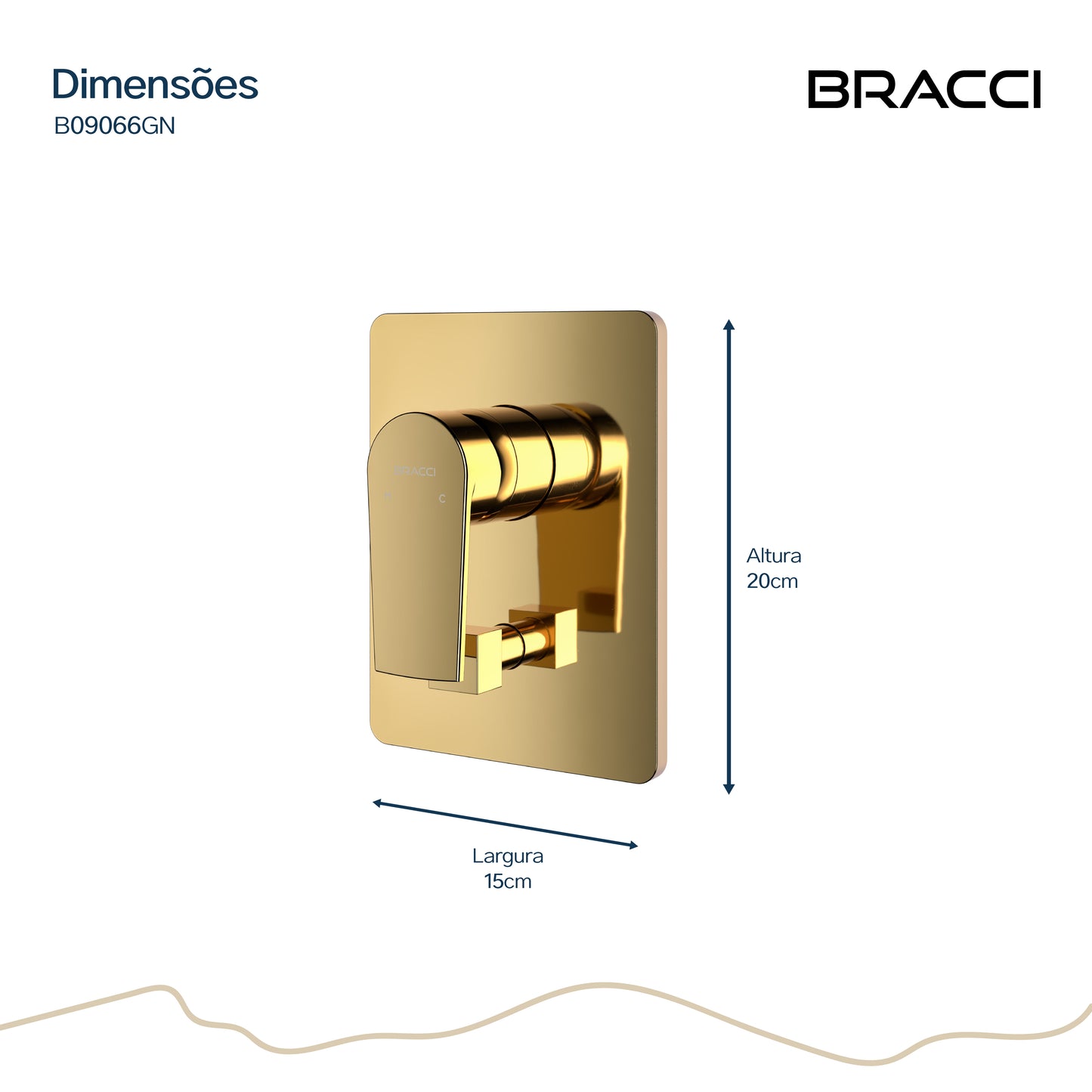 ACABAMENTO MONOCOMANDO CHUVEIRO COM DESVIADOR DOURADO NANOTECNOLOGIA
