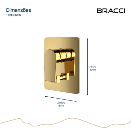ACABAMENTO MONOCOMANDO CHUVEIRO COM DESVIADOR DOURADO NANOTECNOLOGIA